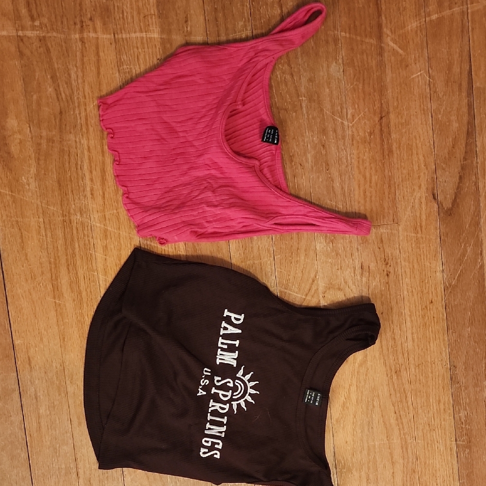 Pink and Brown Tank Tops